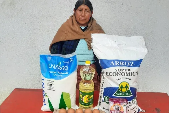 Apoyo alimentario a una familia.